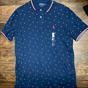 Navy Classic Fit Polo Shirt With Stars